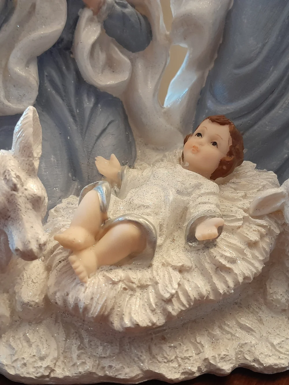 Classic Blue and White Nativity Figurine - Home Holiday 15 In